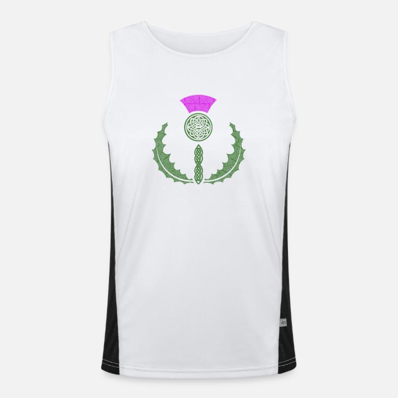 Celtic Knotwork Thistle Men's Functional Contrast Tank Top 