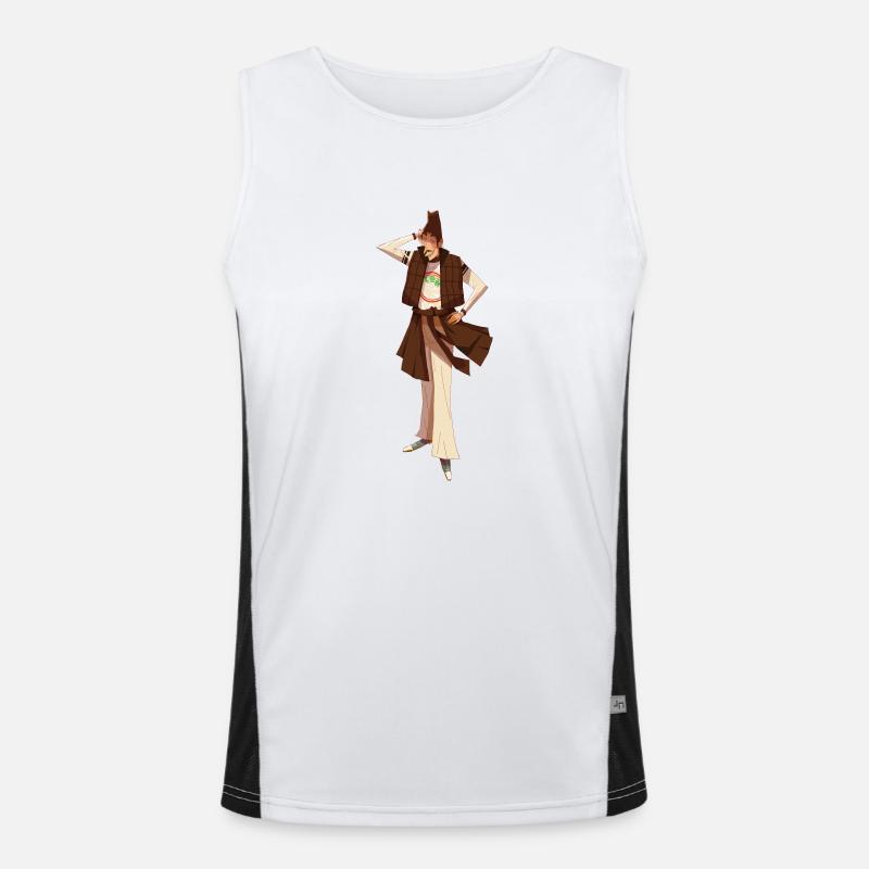 Brown character Men's Functional Contrast Tank Top 