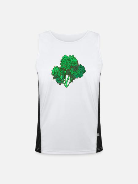 kale brown cabbage Cabbage Cabbage - Men's Functional Contrast Tank Top  - white/black - Front