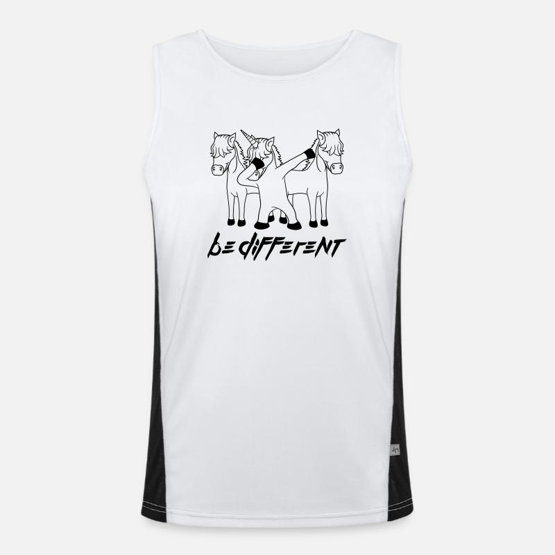 team text anders be different crew party dabbing u Funktionelles Kontrast-Tank Top für Männer 