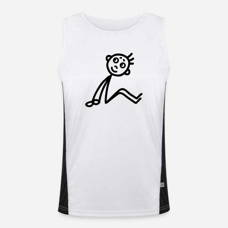 Männchen sitzend Funktionelles Kontrast-Tank Top für Männer 