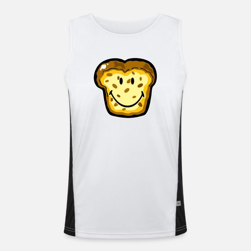 Smiley Bread - Men's Functional Contrast Tank Top  - white/black