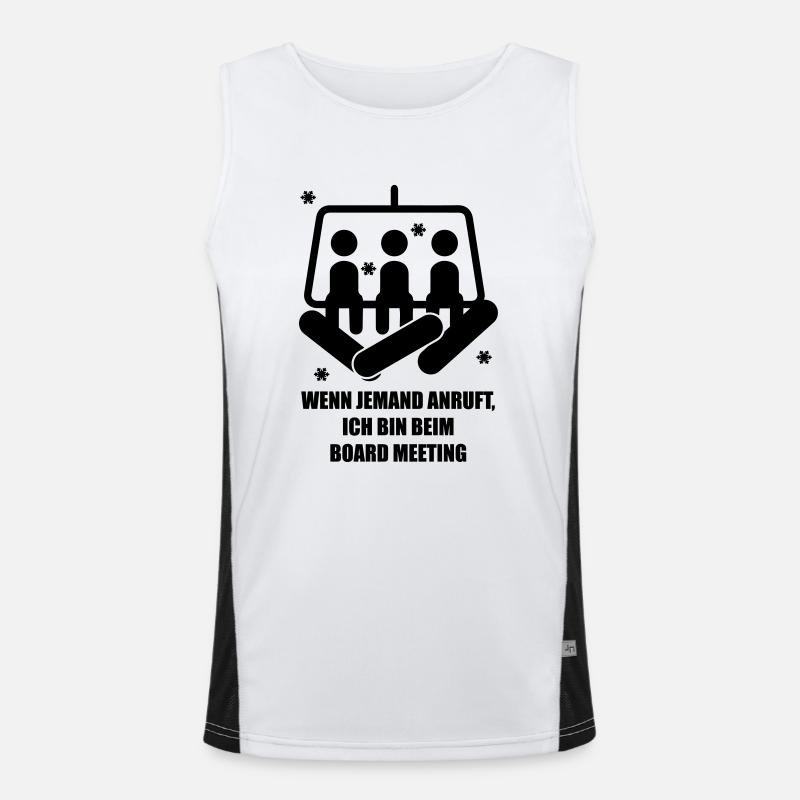 snowboard - Men's Functional Contrast Tank Top  - white/black