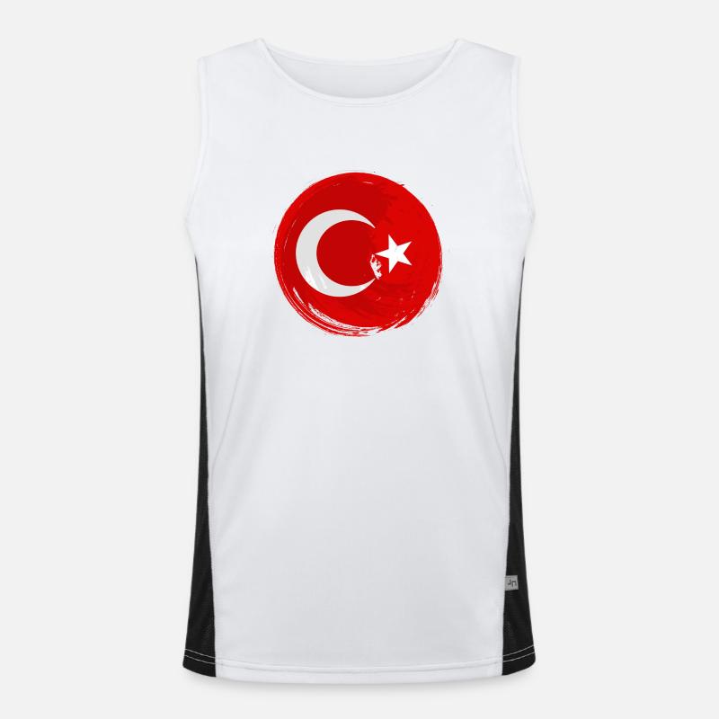 Drapeau de Turquie Utilisé Look Drapeau Turc Vintage Débardeur respirant contrasté Homme 