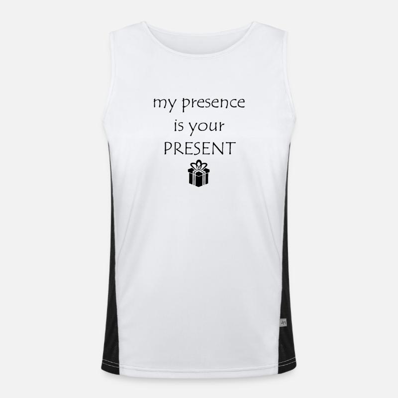 My Presence Is Your Present Men's Functional Contrast Tank Top 