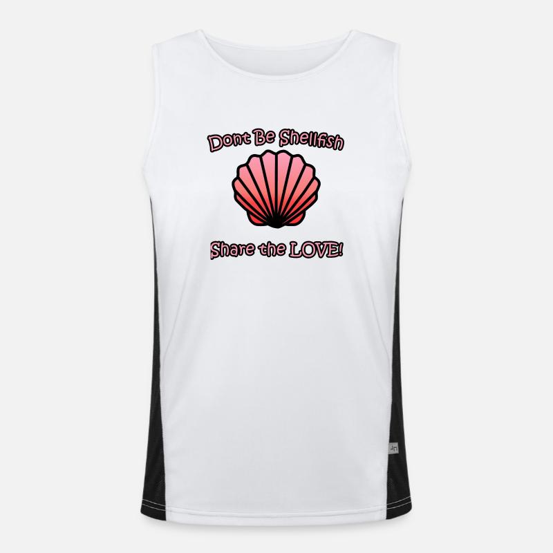 Verbreiten Sie Liebe mit unserem "Don't be Shellfish" Design Funktionelles Kontrast-Tank Top für Männer 