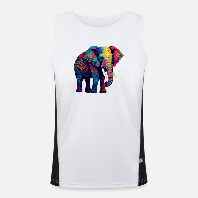 Bunter Elefant Funktionelles Kontrast-Tank Top für Männer 