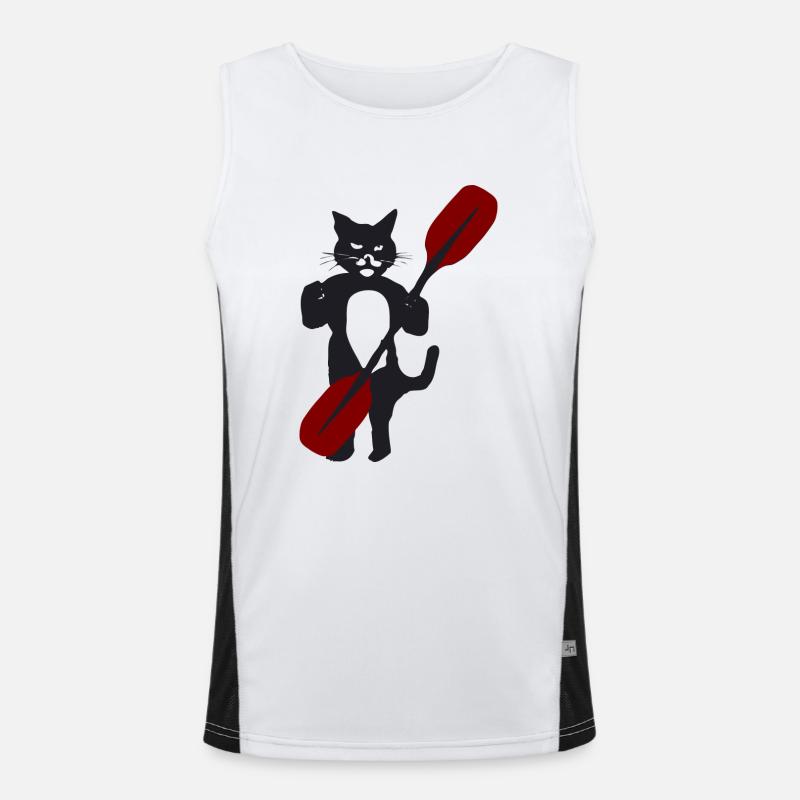 Paddelkatze Doppelpaddel Funktionelles Kontrast-Tank Top für Männer 
