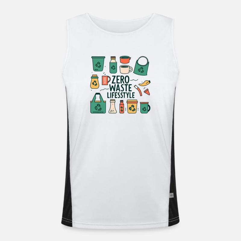 Zero Waste Journey gifts for eco warriors Men's Functional Contrast Tank Top 