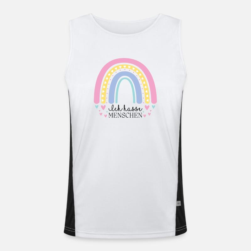 Ich hasse Menschen Funktionelles Kontrast-Tank Top für Männer 