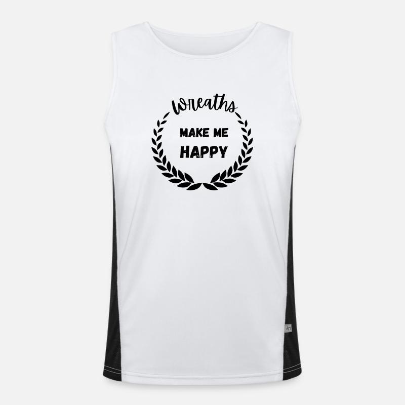Wreaths Make Me Happy Men's Functional Contrast Tank Top 