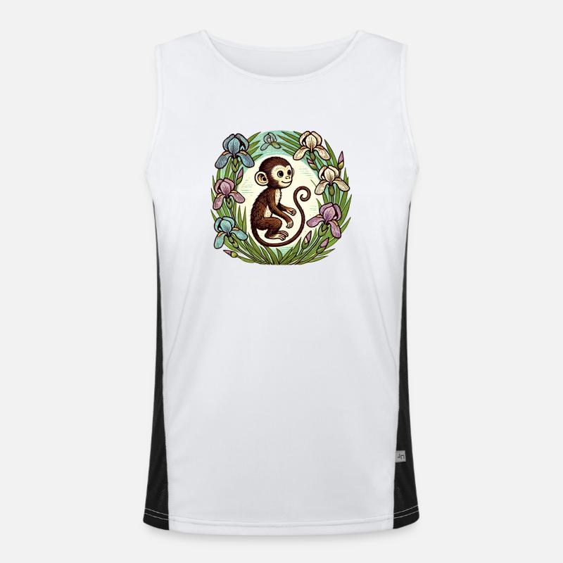 Iris-Affe Funktionelles Kontrast-Tank Top für Männer 