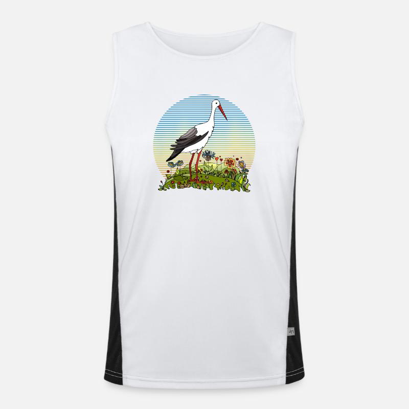 Stork bird Men's Functional Contrast Tank Top 