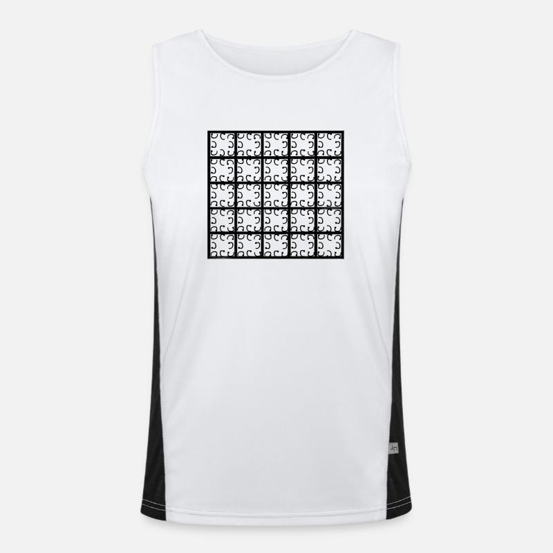 Square-decor Men's Functional Contrast Tank Top 