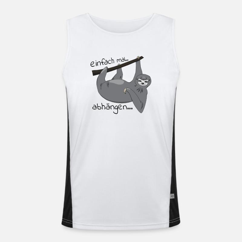 Faultier "einfach mal abhängen" Funktionelles Kontrast-Tank Top für Männer 