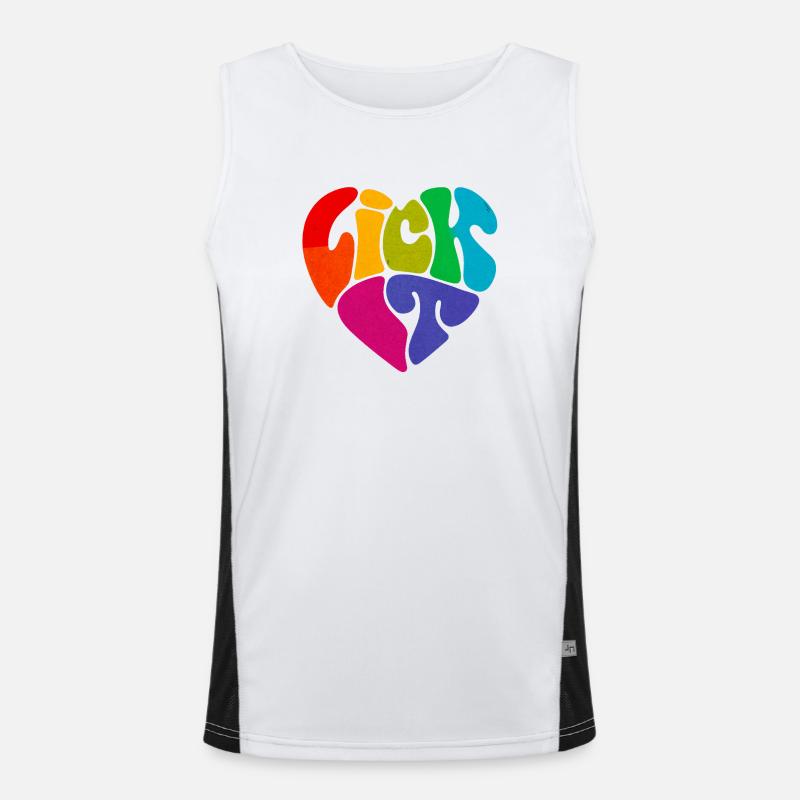 Lick It Psychedelic Multicolor Heart Men's Functional Contrast Tank Top 