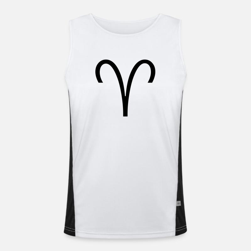 Widder Sternzeichen Kalender Symbol Funktionelles Kontrast-Tank Top für Männer 