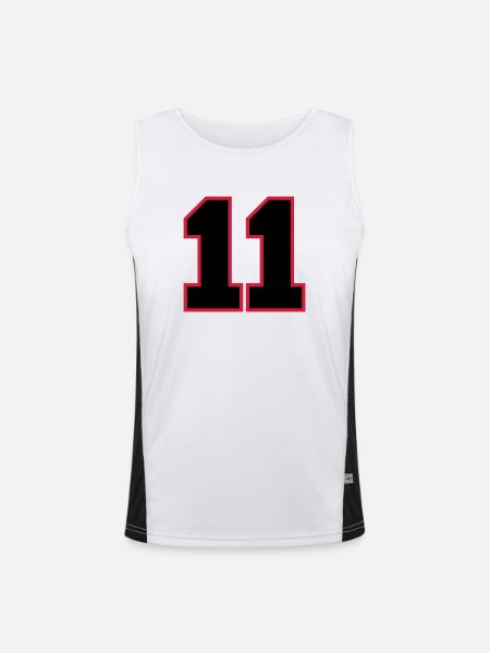 Number11 - Men's Functional Contrast Tank Top  - white/black - Front