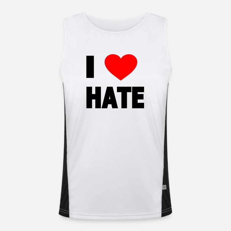 I love hate - Men's Functional Contrast Tank Top  - white/black