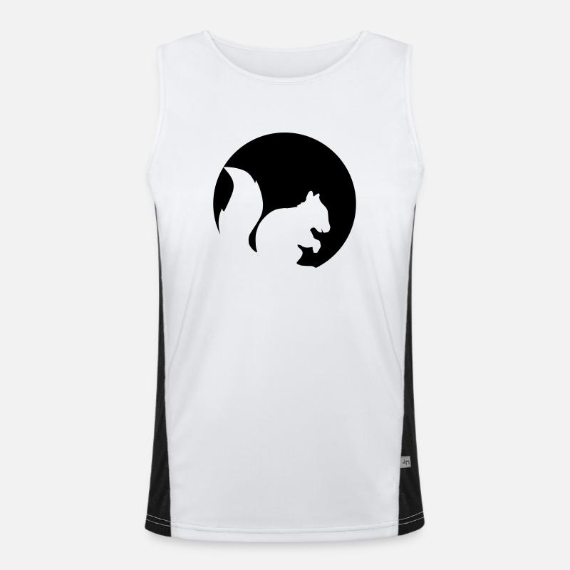 circle round logo silhouette black eichhoernchen n Men's Functional Contrast Tank Top 