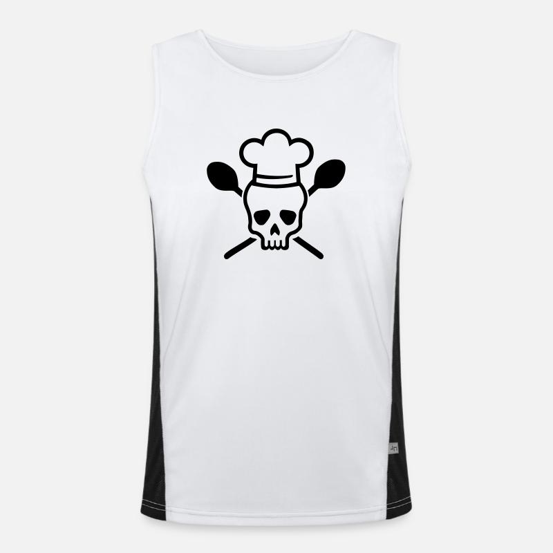 Cook chef - Men's Functional Contrast Tank Top  - white/black