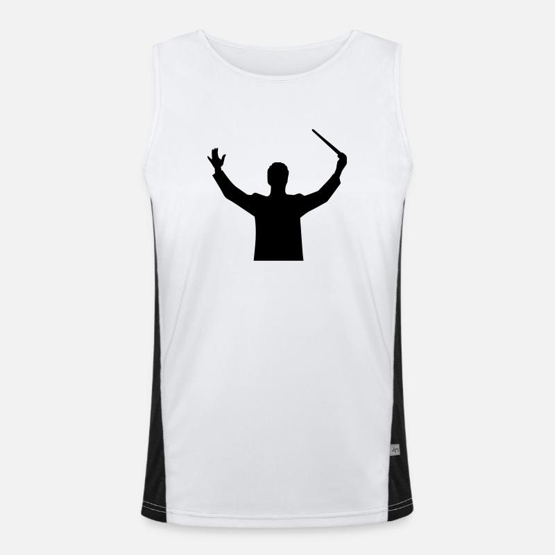 Conductor - Men's Functional Contrast Tank Top  - white/black