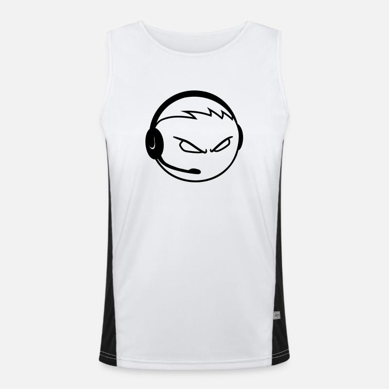 nerd gamer headset geek zocken spielen computer kr Funktionelles Kontrast-Tank Top für Männer 