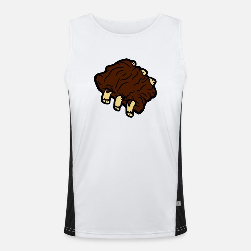 ribs ribs meat barbecue Men's Functional Contrast Tank Top 
