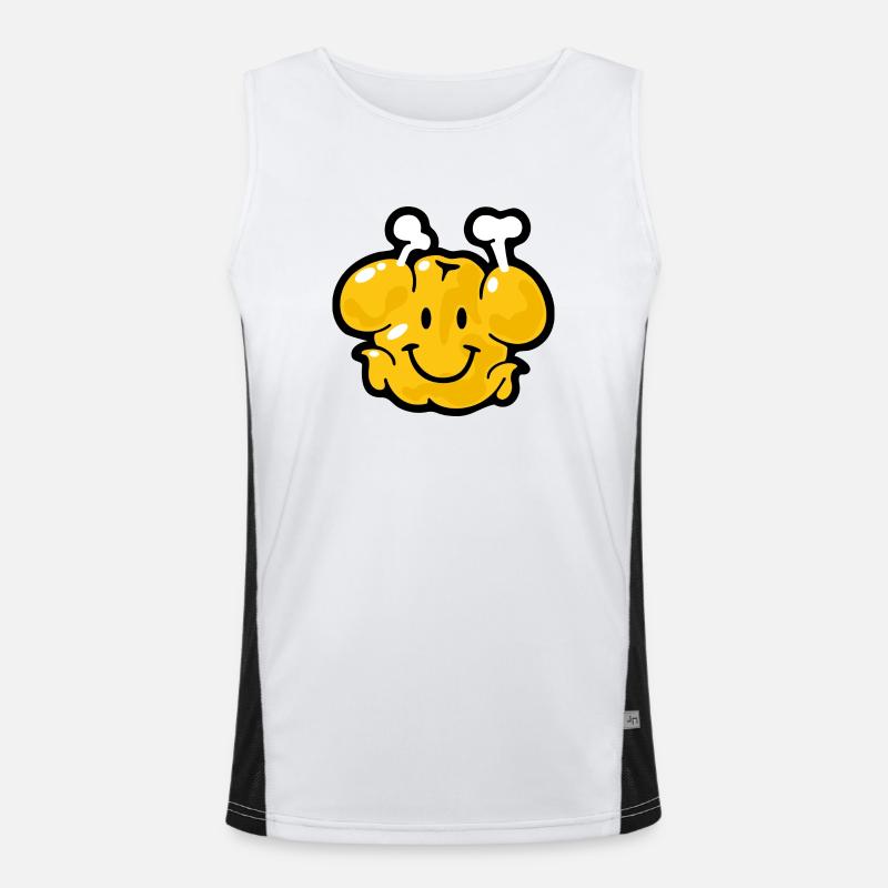 Smiley Chicken Funktionelles Kontrast-Tank Top für Männer 