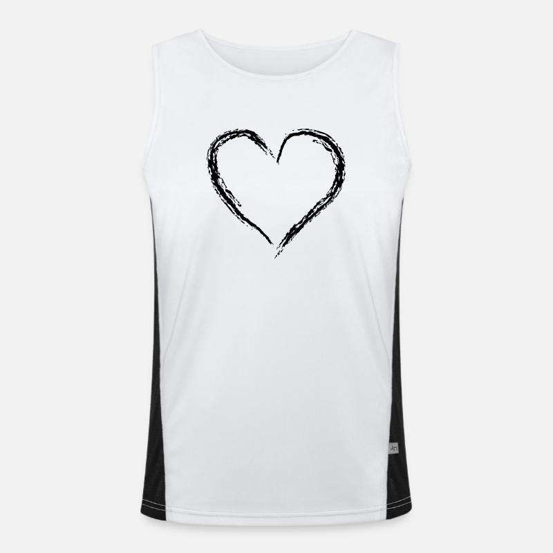 heart Funktionelles Kontrast-Tank Top für Männer 