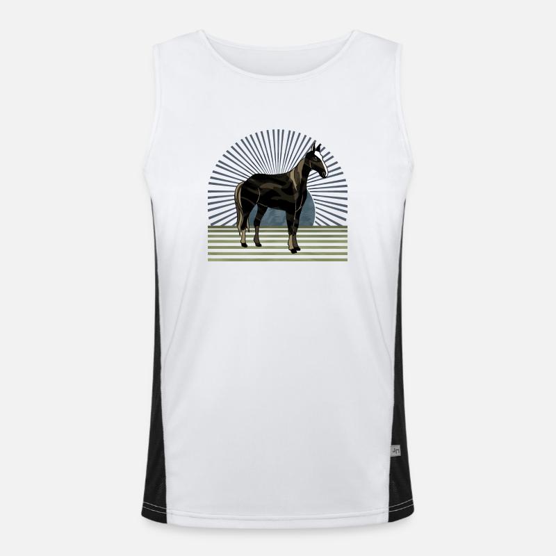 Pferd Funktionelles Kontrast-Tank Top für Männer 