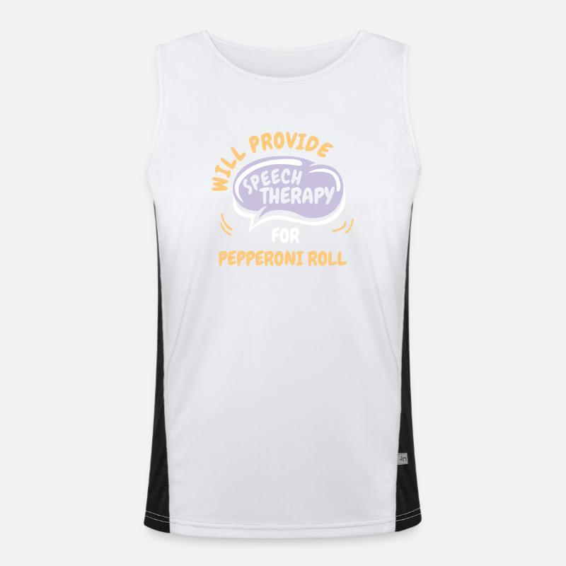 Provide Speech Therapy for Pepperoni Roll Funny Funktionelles Kontrast-Tank Top für Männer 