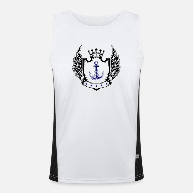 anker Wappen 1 Funktionelles Kontrast-Tank Top für Männer 
