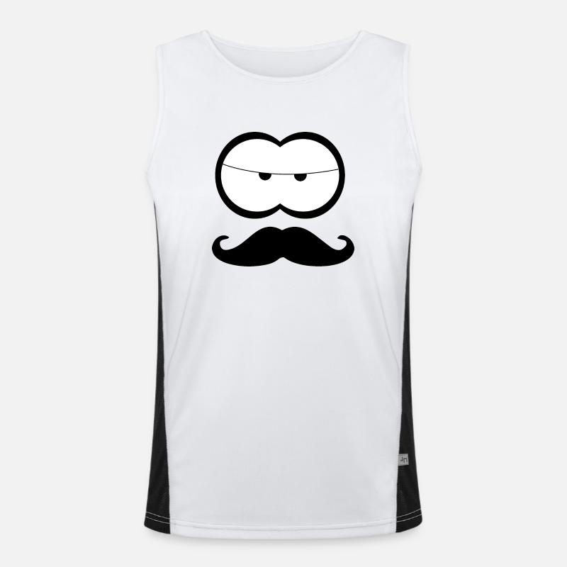 augen mit bart Design Funktionelles Kontrast-Tank Top für Männer 