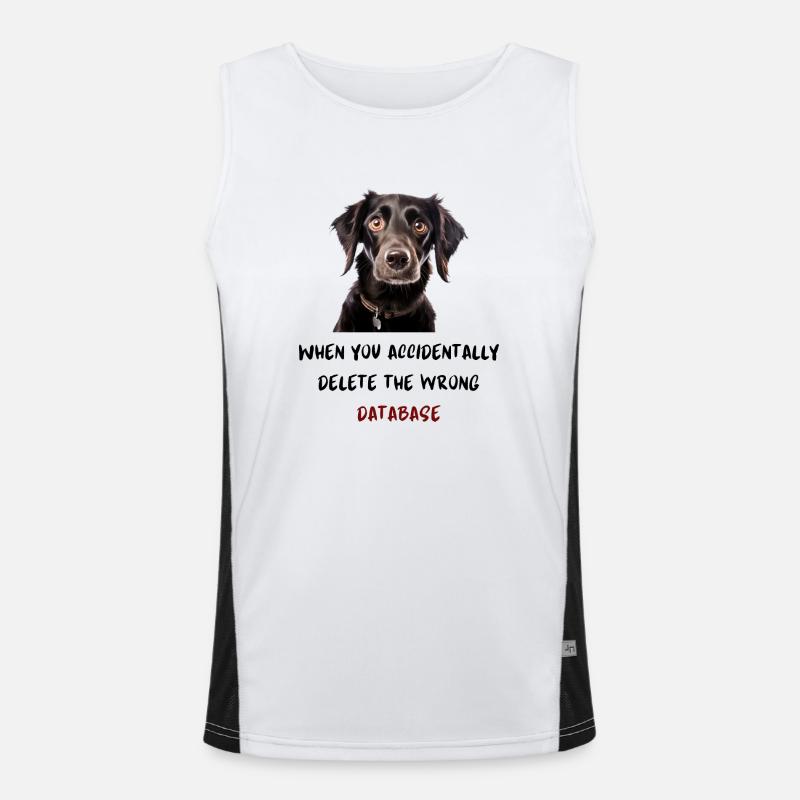 When you accidentally delete the wrong database Men's Functional Contrast Tank Top 