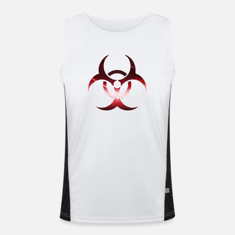 Biohazard red Men's Functional Contrast Tank Top 