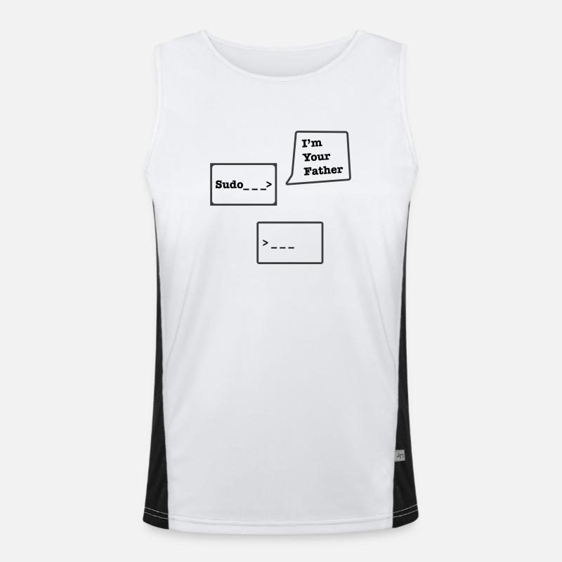 Linux Sudo - Men's Functional Contrast Tank Top  - white/black