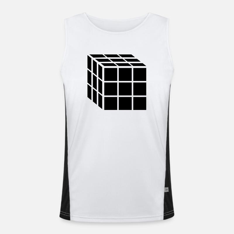 3x3 Block Cube Men's Functional Contrast Tank Top 
