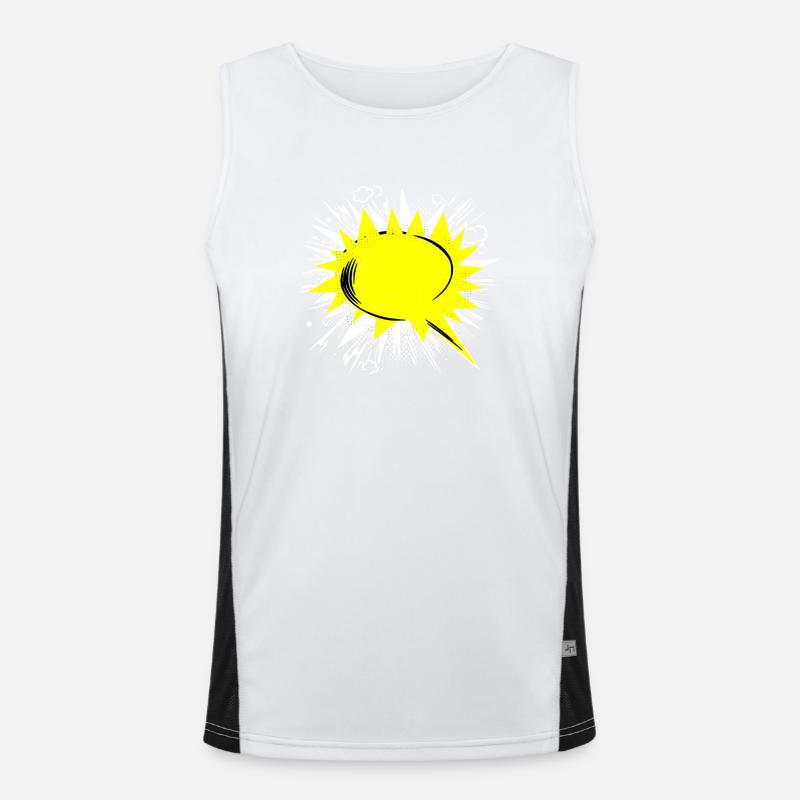 Speech bubble can be personalized - Men's Functional Contrast Tank Top - white/black