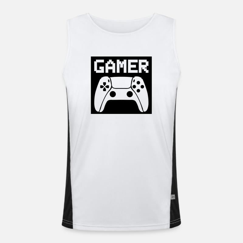 Gamer Controller - Men's Functional Contrast Tank Top  - white/black