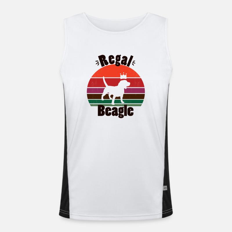Regal Beagle with Retro Sunset Men's Functional Contrast Tank Top 