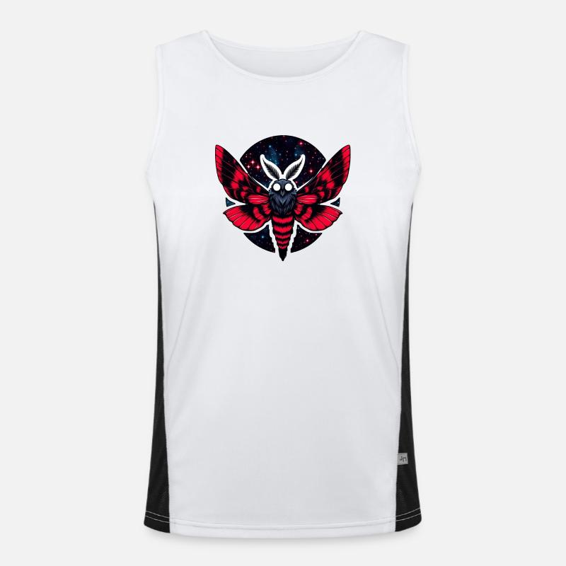 Kosmische Motte - Kunst Folklore Mottenmann Funktionelles Kontrast-Tank Top für Männer 