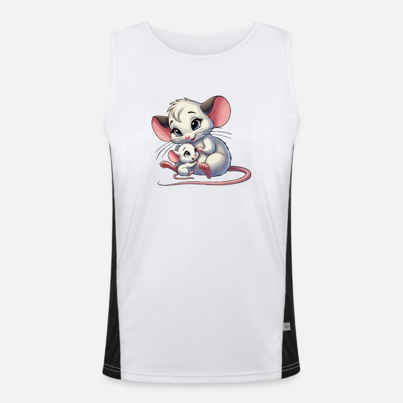 Mouse mother with child Men's Functional Contrast Tank Top 