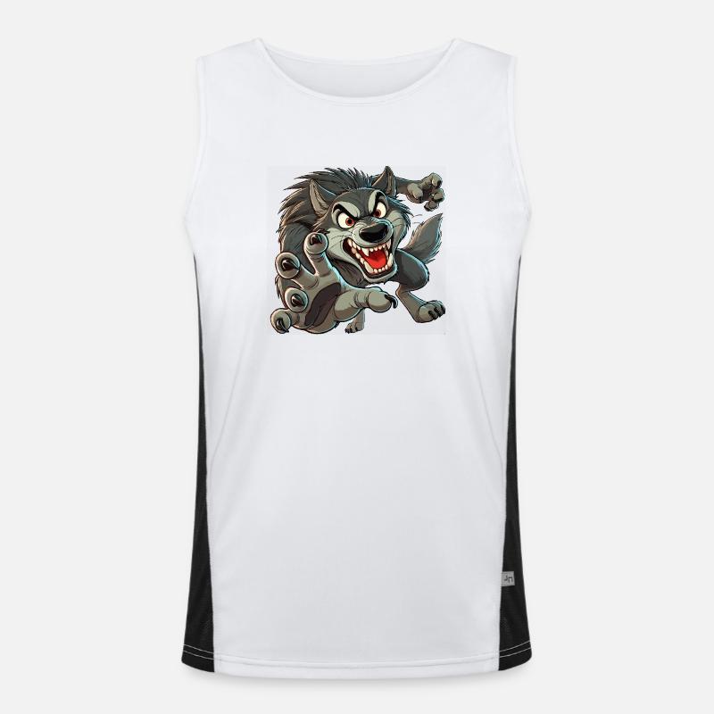 Wolf attacks Men's Functional Contrast Tank Top 
