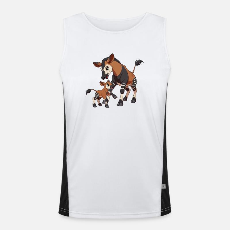 Okapi Mutter und Kind Funktionelles Kontrast-Tank Top für Männer 