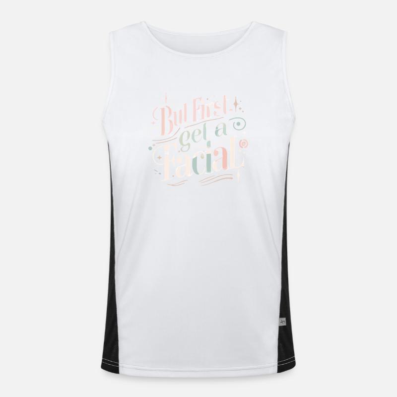 Aber zuerst eine Gesichtsbehandlung Funktionelles Kontrast-Tank Top für Männer 