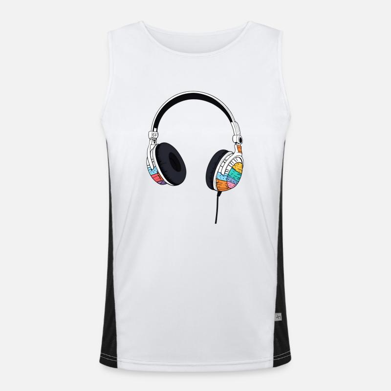 Kophörer Headset Comic Style Funktionelles Kontrast-Tank Top für Männer 
