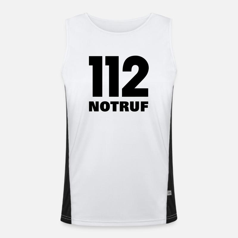 112 Notruf Funktionelles Kontrast-Tank Top für Männer 