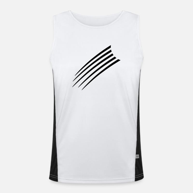Cool Lines Pattern - Men's Functional Contrast Tank Top  - white/black