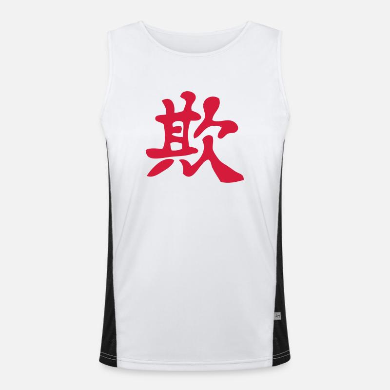 Kanji - Täuschen / Bully Funktionelles Kontrast-Tank Top für Männer 